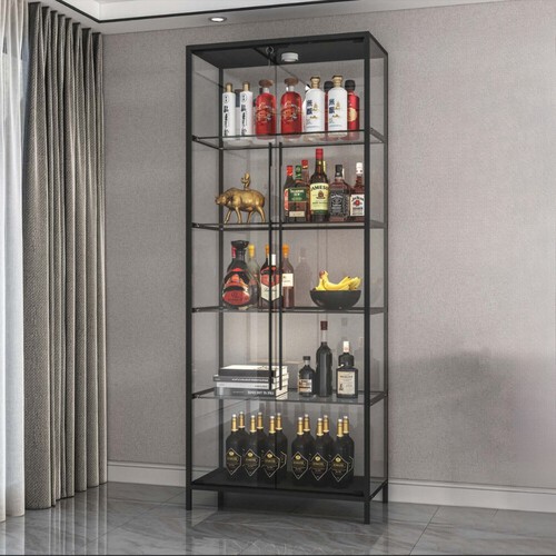 200CM Height Full Tempered Glass Display Cabinet DSC2021